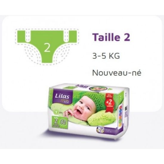 Image de Lilas Couche BB 3-5 Kg Confort max actif pharmacie 32 pièces